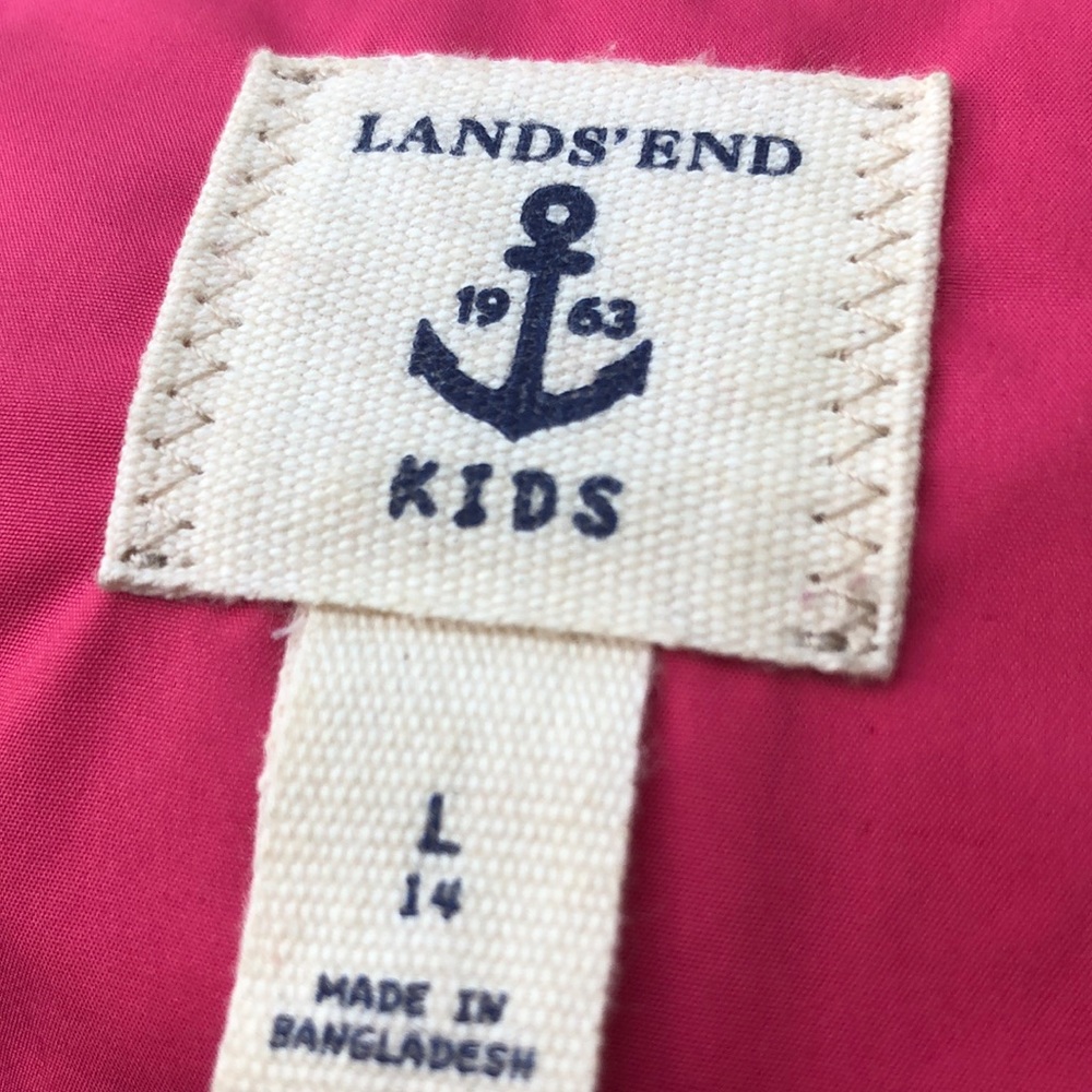 Land’s End Kids L pink puffer vest - Picture 4 of 5
